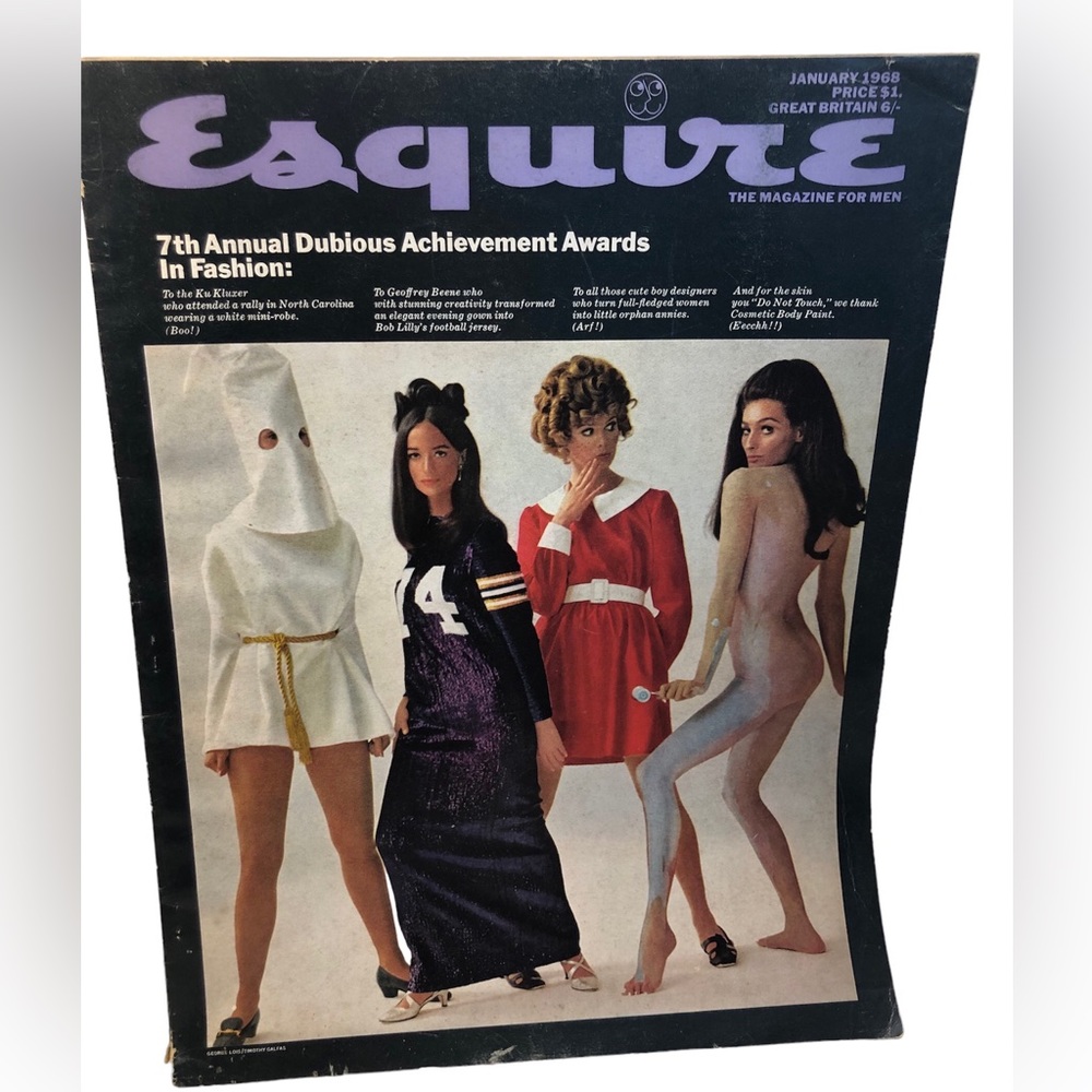 JANUARY 1968 ESQUIRE MAGAZINE ANNUAL Fashion Awards VIETNAM JANIS JOPLIN Hendrix